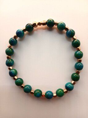 Lux Mermaid Style Bracelet with Gold-plated Accents Stretch 6.25 Inches